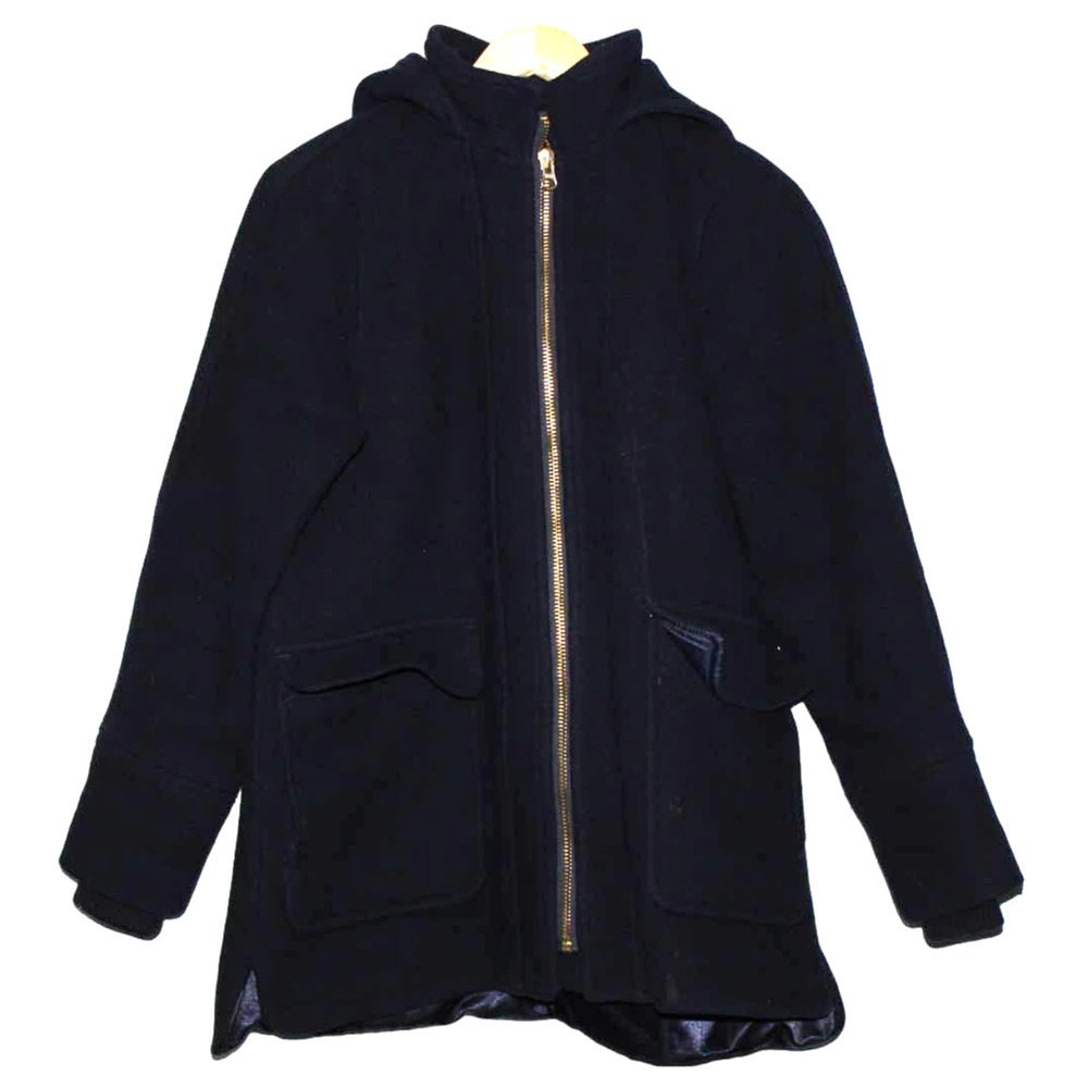 J. Crew Swing Coat Italian Stadium-Cloth Wool Navy Blue Jacket AE279 Size Small